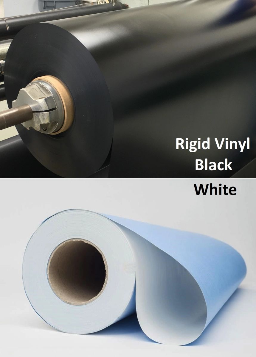 Black &amp; White Matte Rigid Vinyl Sheets (Many Gauges &amp; Roll Sizes)